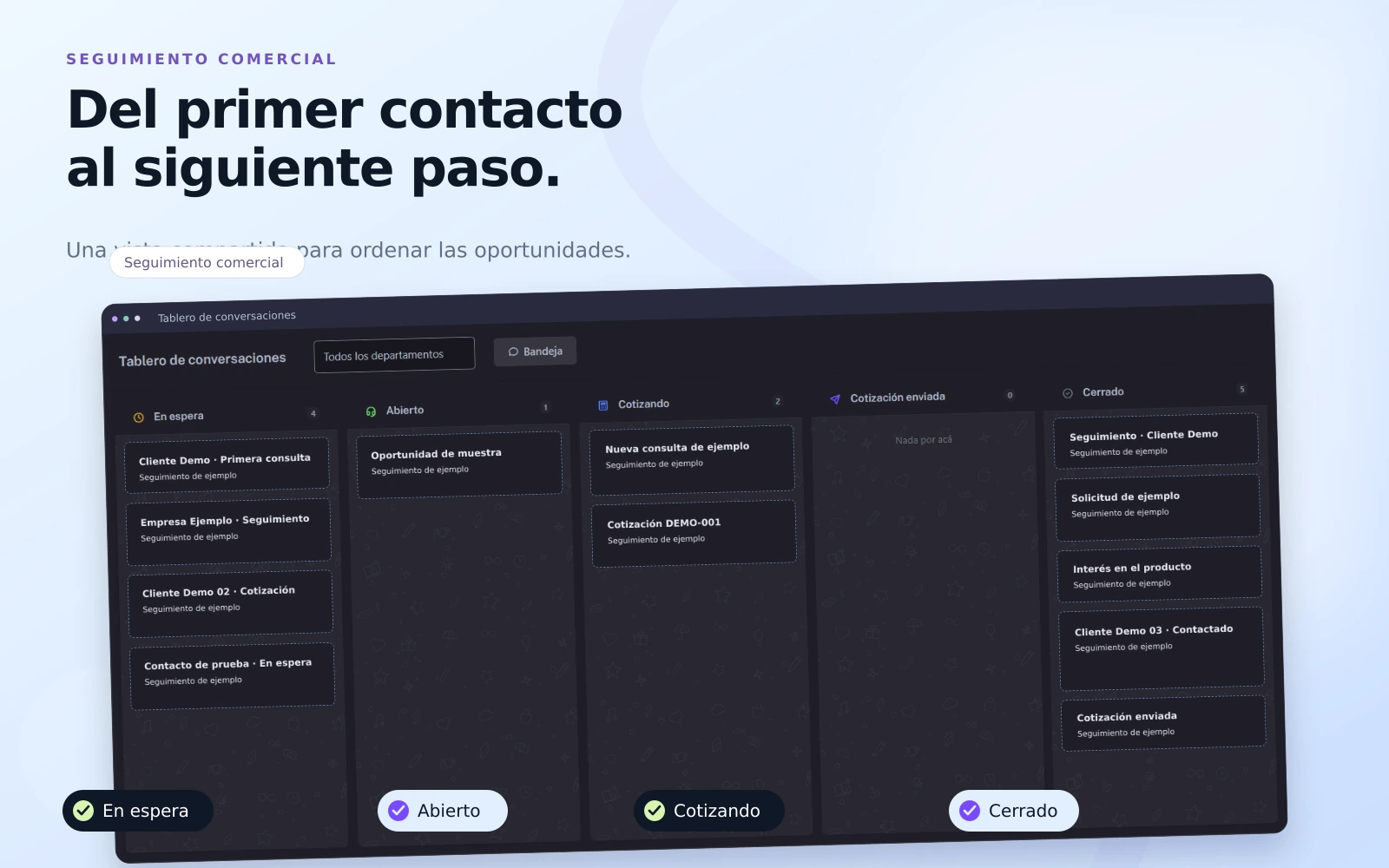 Pantalla del módulo de clientes en el sistema